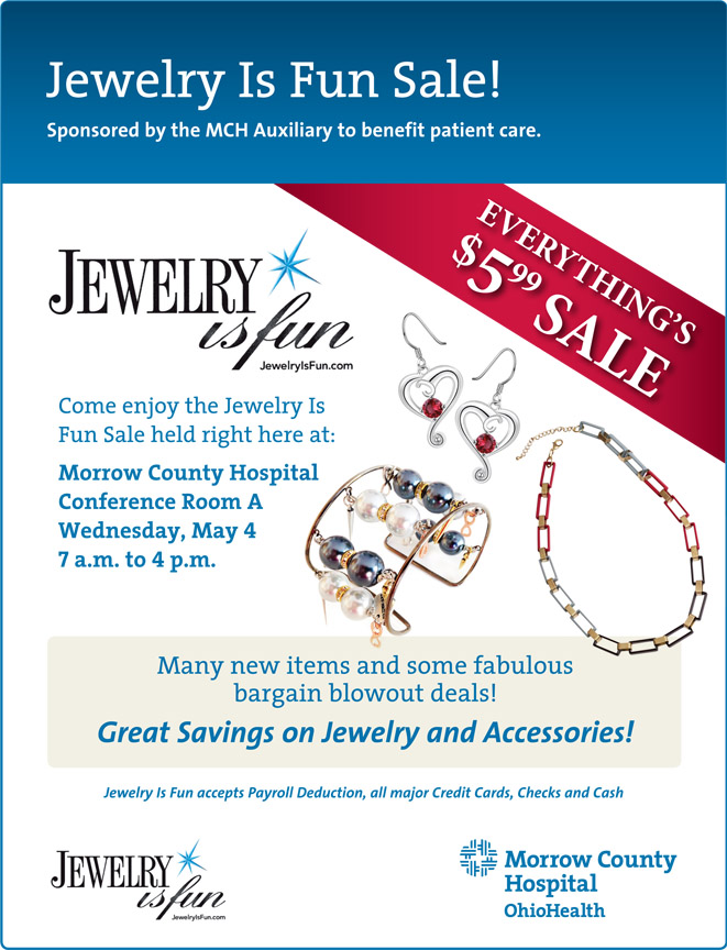 Jewelry Is Fun Sale – May 4 - Morrow County Hospital
